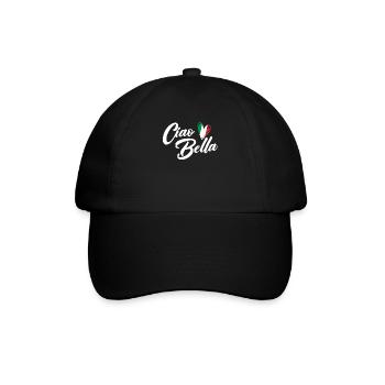 Ciao Bella Italienisch Hallo Auf Wiedersehen besuc - Baseballkappe - Schwarz/Schwarz - Vorne