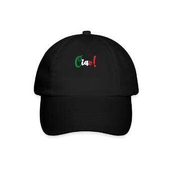Ciao Italienisch Hallo Auf Wiedersehen besuchen Si - Baseballkappe - Schwarz/Schwarz - Vorne