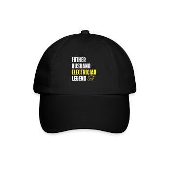 Elektriker Geschenk - Baseballkappe - Schwarz/Schwarz - Vorne