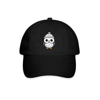 Hibou Hiver Bande Dessinée Mignon - Casquette classique - noir/noir - Devant