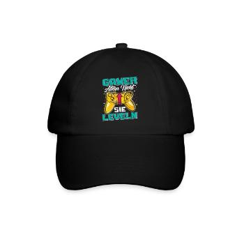 Gamer Altern Nicht Sie Leveln Retro Gamer Zocken - Baseballkappe - Schwarz/Schwarz - Vorne