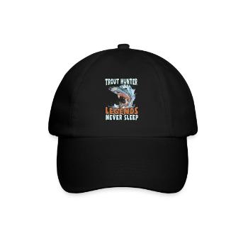 Fishing, Trout, Salmon, Fisherman, Angler, Perch - Baseball Cap - black/black - Front