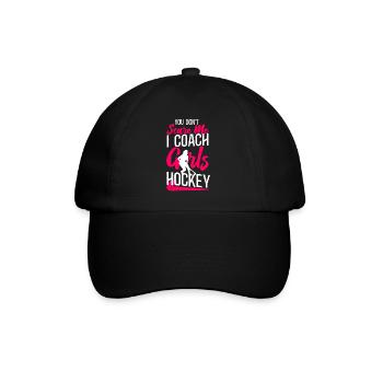 Field Hockey Coach You Don't Scare - Baseballkappe - Schwarz/Schwarz - Vorne