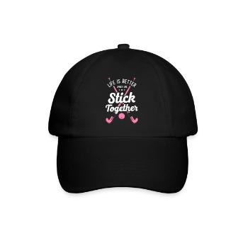 Field Hockey Life Is Better When - Baseballkappe - Schwarz/Schwarz - Vorne