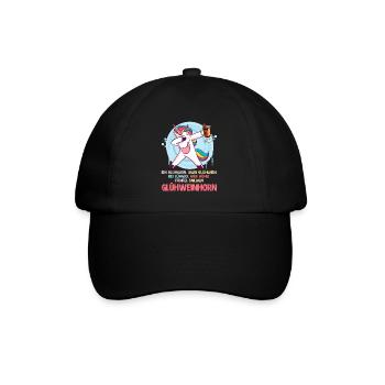 Weihnachtszeit Glühweinhorn Glühweintopf Frauen - Baseballkappe - Schwarz/Schwarz - Vorne