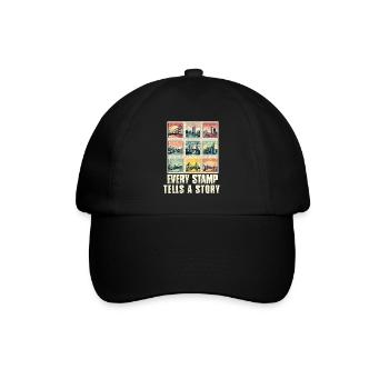 Stamp Collector Postage Stamping Philatelist Men - Baseball Cap - black/black - Front