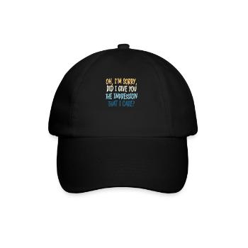 Indifference Sarcasm Different Attitude - Baseball Cap - black/black - Front