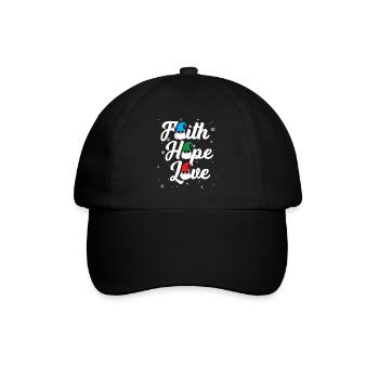 Religious Family Faith Hope Love Christmas Gnome - Baseball Cap - black/black - Front