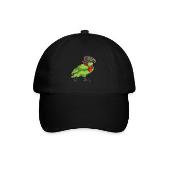 Papagei Cowboy Cowboyhut - Baseballkappe - Schwarz/Schwarz - Vorne