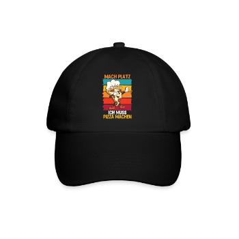 Pizzabäcker Mach Platz ich muss Pizza machen - Baseballkappe - Schwarz/Schwarz - Vorne