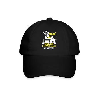 Immobilienmakler Papa Vater Geschenk - Baseballkappe - Schwarz/Schwarz - Vorne