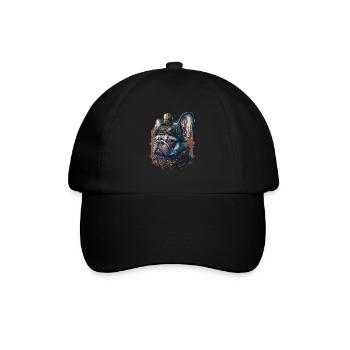 Retro French Bulldog Steampunk Dog - Baseball Cap - black/black - Front