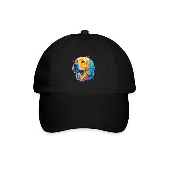 Golden Retriever Hunde Liebhaber Kunst Design - Baseballkappe - Schwarz/Schwarz - Vorne