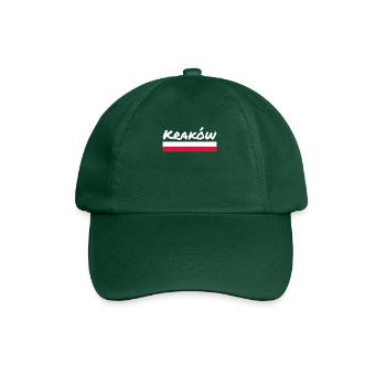Krakow Poland Polish Flag Pole - Baseball Cap - bottle green - Front