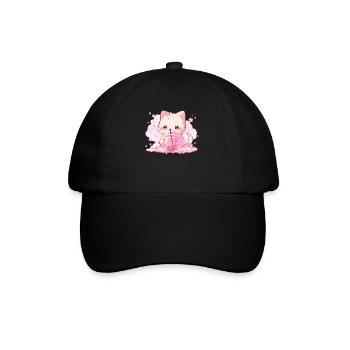 Boissons pour chats kawaii Boba Bubble Tea Chibi - Casquette classique - noir/noir - Devant