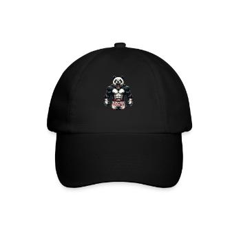 Angry Muay Thai Panda - Thai Boxen und Kämpfen - Baseballkappe - Schwarz/Schwarz - Vorne