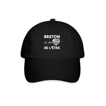 Bretagne - Breton et fier de l'être Fierté région - Casquette classique - noir/noir - Devant