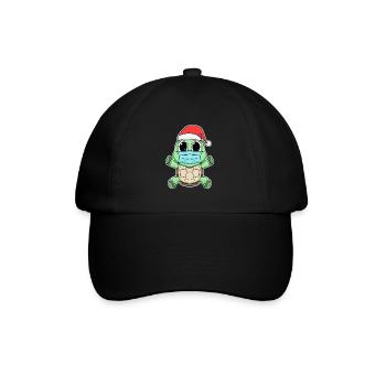 Turtle Christmas Funny - Baseball Cap - black/black - Front