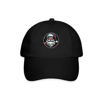 Weihnachtsmann Design Lustiges Geschenk für Weihnachtsliebhaber - Baseballkappe - Schwarz/Schwarz - Vorne