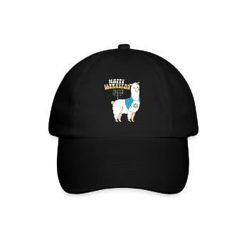 Happy Llamakkah Hanukkah Jewish Chrismukkah Llama - Baseball Cap - black/black - Front