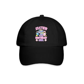 Soeur de la fête de famille éléphant fille d’anniversaire - Casquette classique - noir/noir - Devant