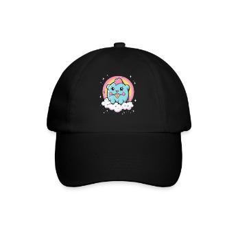 Niedliches Ding mit Regenbogen - Baseballkappe - Schwarz/Schwarz - Vorne