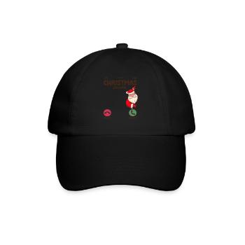 Weihnachten nennt Weihnachtspyjama lustigen Baum - Baseballkappe - Schwarz/Schwarz - Vorne