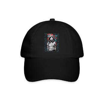 Tattoo Girl - Cool Girl Woman Tattoo - Baseball Cap - black/black - Front