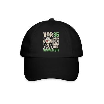 35. Geburtstag 35 Jahre War Ich Mal Der Schnellste - Baseballkappe - Schwarz/Schwarz - Vorne