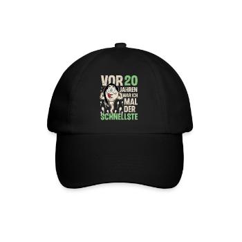 20. Geburtstag 20 Jahre War Ich Mal Der Schnellste - Baseballkappe - Schwarz/Schwarz - Vorne