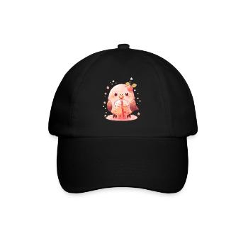 Inséparable kawaii boit Boba Bubble Tea Chibi - Casquette classique - noir/noir - Devant