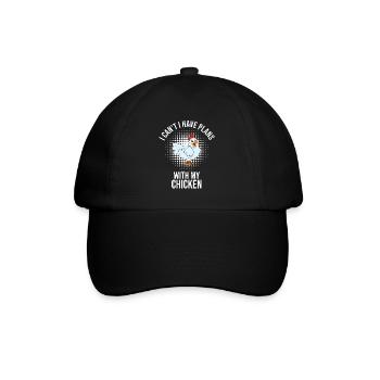 Lustiger Hühner Spruch Huhn - Baseballkappe - Schwarz/Schwarz - Vorne