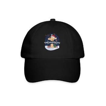 Toller Thompson-Name mit Weihnachtsmütze im Weihnachtsthema - Baseballkappe - Schwarz/Schwarz - Vorne