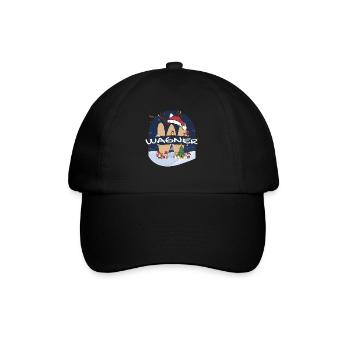 Awesome Wagner Name w Santa Hat in Xmas Theme - Baseball Cap - black/black - Front