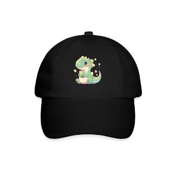 Kawaii Dinosaure Boissons Boba Bubble Tea Chibi - Casquette classique - noir/noir - Devant