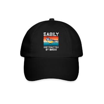 Easily Distracted By Birds Bird Lover - Baseball Cap - black/black - Front