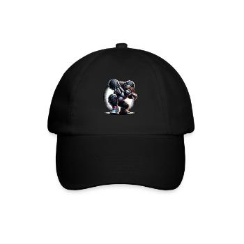 Gorilla with sunglasses - Baseball Cap - black/black - Front