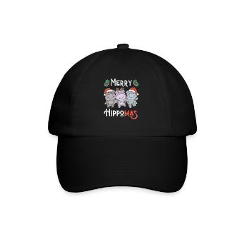 Joyeux Noël hippopotame de jeu de mots d’Hippoma - Casquette classique - noir/noir - Devant
