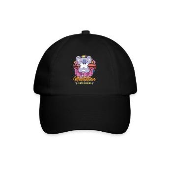 Meditation Is My Passion Relaxation Koala Lover - Baseballkappe - Schwarz/Schwarz - Vorne