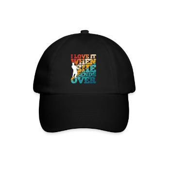 J’adore quand elle se penche ! Pêcheur, Nature, Pêche - Casquette classique - noir/noir - Devant
