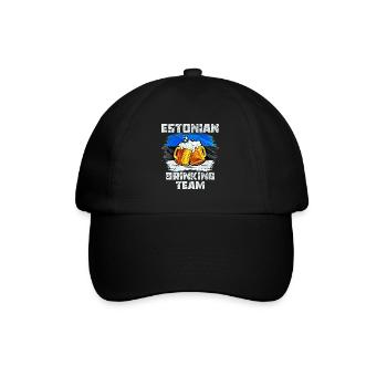 Équipe de beuverie d’Estonie - Casquette classique - noir/noir - Devant