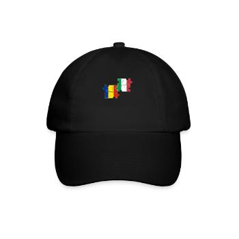Romania Italy Flag Italian Romanian - Baseball Cap - black/black - Front