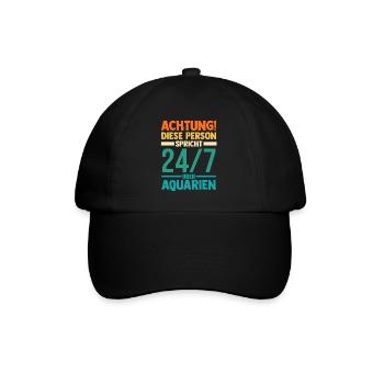 Aquarium Fische Aquaristik - Baseballkappe - Schwarz/Schwarz - Vorne