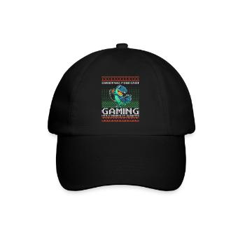 Funny Christmas Forecast Gaming T-Rex Ugly Xmas - Baseball Cap - black/black - Front