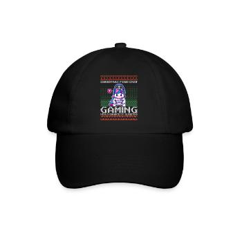 Funny Christmas Forecast Gaming Einhorn Ugly Xmas - Baseballkappe - Schwarz/Schwarz - Vorne