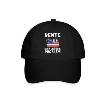 Rente 2024 Nicht mehr mein Problem USA Fan - Baseballkappe - Schwarz/Schwarz - Vorne