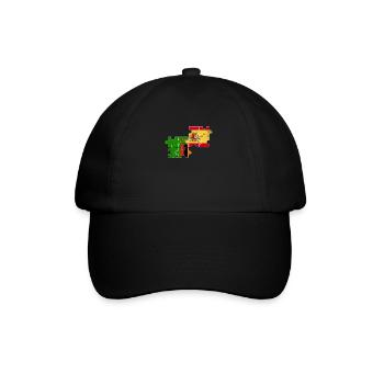 Zambia Spain Vintage Flag Spanish Zambian - Baseball Cap - black/black - Front