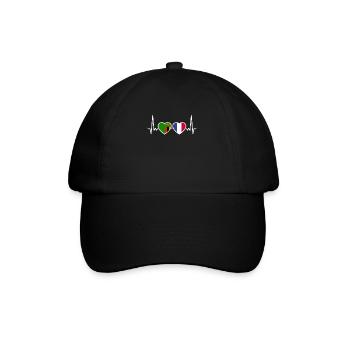 Zambia France Heartbeat Flag Zambia - Baseball Cap - black/black - Front