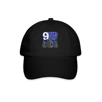 Cool Monster Truck 9th Birthday Hit - Baseball Cap - black/black - Front