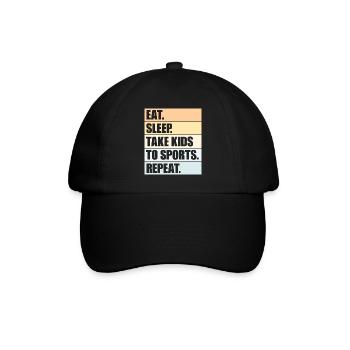 Mangez, dormez, emmenez les enfants faire du sport, répétez le dicton des parents - Casquette classique - noir/noir - Devant